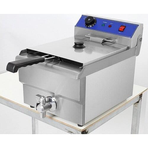 Single Electric Fryer Stainless Steel french fries fried chicken Deep Fryer 220v 3250w Frying Machine 13L