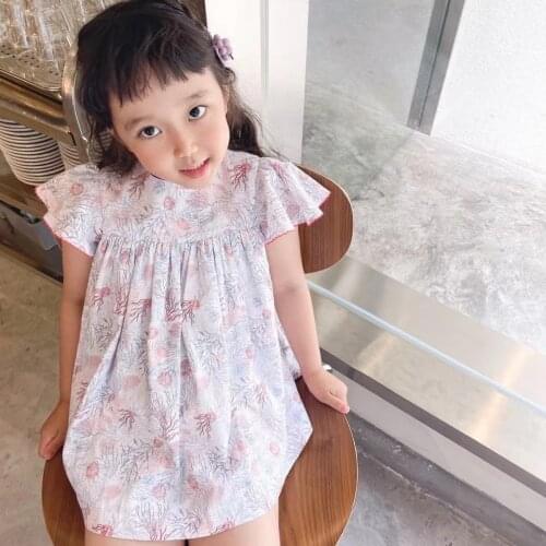 2021 Presale May 10th kids dress floral pattern cotton sweet toddler kids dresses size 90-150