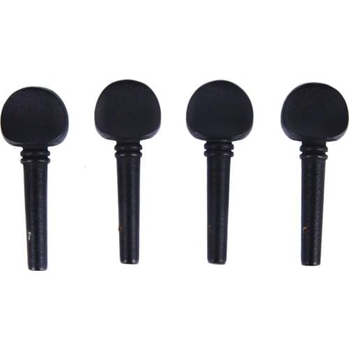 4Pcs 4/4 Ebony Violin Pegs Black Shaft Handle Musical Instruments Solid Violin Accessories Tool