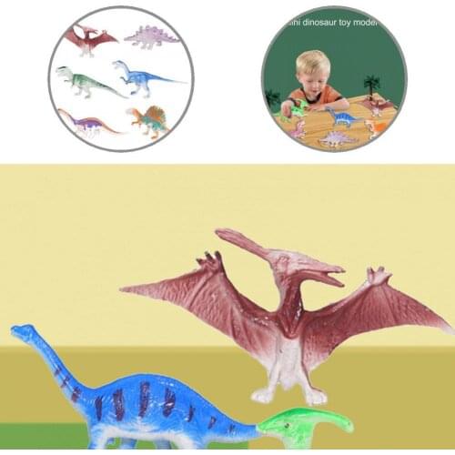 6Pcs/Set Detailed Mini Miniature Dinosaur Figures Set Various Styles Dinosaur Figures Simulation for Education
