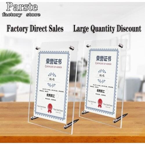 A4 A5 A6 Acrylic Photo Frame Product Price Tag Display Stand Transparent Screws Advertising Europe High-end Fashion Home