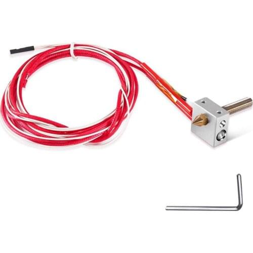 Aokin 3D Printer MK8 Hot End Extruder Nozzle Kit 0.4mm 1.75mm,30mm Throat Tube Aluminum Heater Block for RapRep i3 Anet A2 A8