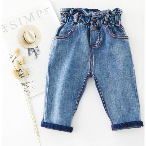 2019 Children Girls Fashion Jeans Trousers Spring Autumn Baby Long Pants Kids Girl Denim Pant Clothes 1-8age