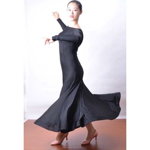 Exotic dance modern dance halter neck long sleeve pocket put modern dance skirt dress W13010