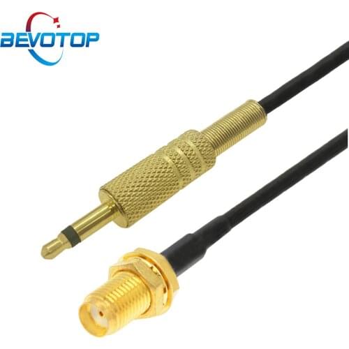 SMA Female Jack to 3.5mm Mono 1/8" Male Plug for CCTV Camera Monitor Antenna Cord 50 Ohm RG174 Pigtail RF Coaxial Cable Jumper