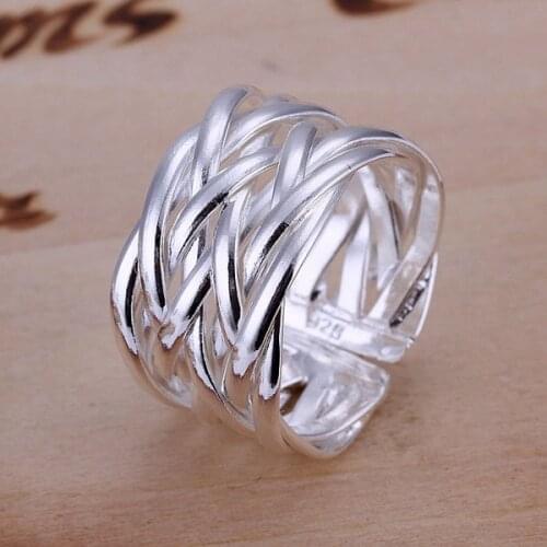 Hot for women wedding lady Silver color Rings valentine gifts open stamped , beautiful trendy Jewelry Free shipping R022