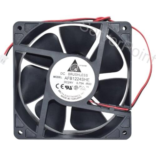Well Tested Cooler AFB1224SHE DC24V 0.75A Two Lines 120*120*38MM Square Fan Cooling