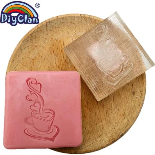 Coffee pattern Handmade soap stamp The coffee cup pattern soap making Acrylic resin chapters Z0193CF