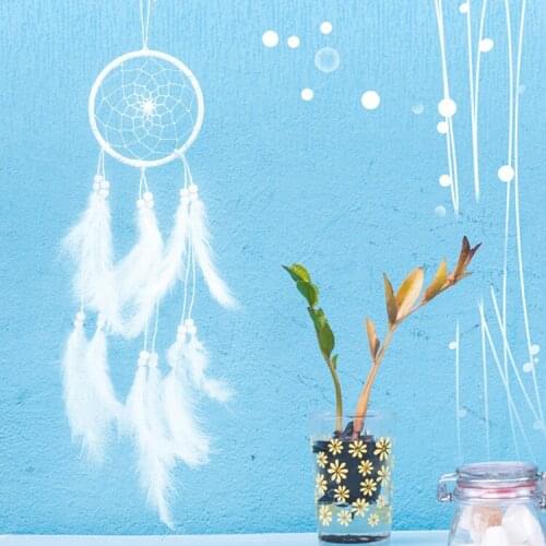 Handmade Dream Catcher Ring Braided Net Indian Feather Hanging Art Gifts For Bestie Friends Home Decoration Wall Ornaments