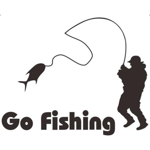 Creative Go Fishing Wall Sticker home decor Mural Black carved car decoration Art Decals wallpaper Removable Car stickers