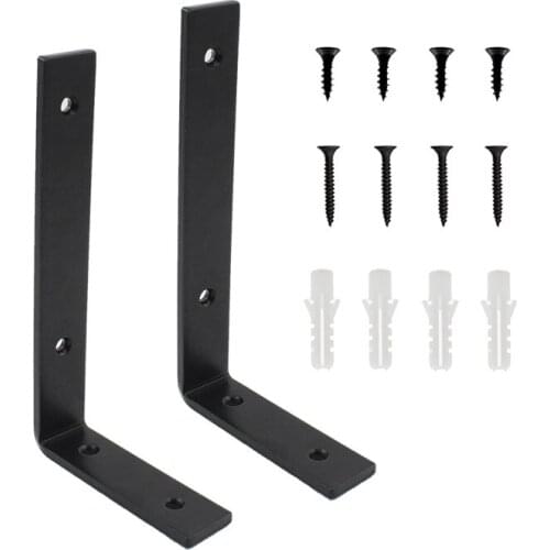 2 PCS Shelf Bracket, Heavy Duty Steel L Bracket Corner Brace, Right Joint Angle Brackets Floating Shelf Hardware 200x110x30x6mm