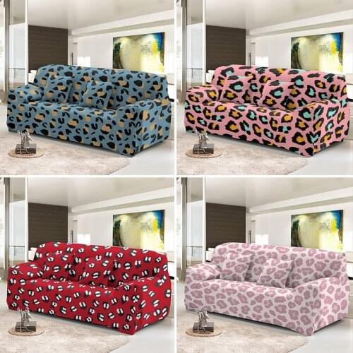 Fashion Leopard Stretch Sofa Cover For Living Room 1/2/3/4 Seaters Universal Size Elastic Slipcover Case Pillowcases Available