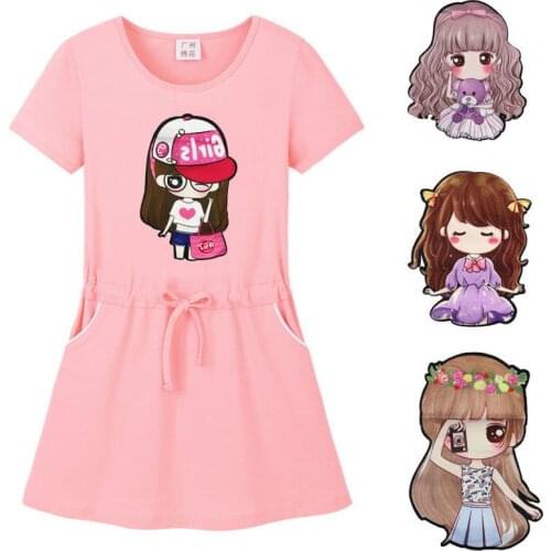 Cartoon Sew-on Kawaii Princess Printing Beads Girl Embroidery Badges Patches Appliques Diy children Clothing Patch Free Delivery