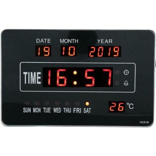 New Wall Hanging Calendar Clock Digital Calendar Clock Large LED Screen with Real-time Temperature Display For Home Decor
