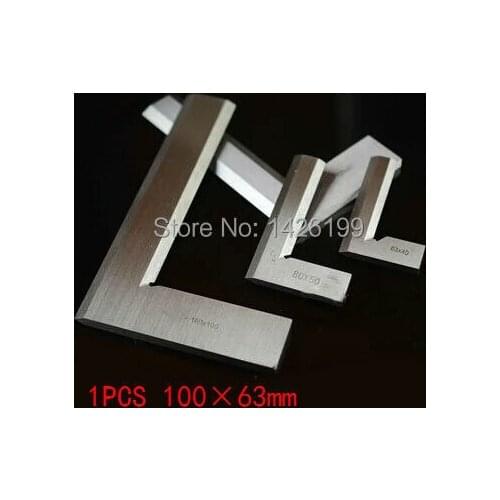Stainless Steel 1PCS 100 x 63mm Bladed 90 Degree Angle Try Square Ruler Free shipping