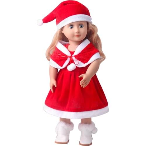 2020 New Christmas Pajamas Doll Clothes Popular Christmas Clothes Suit 18 Inch Girl Doll Clothes Plush Christmas Suit