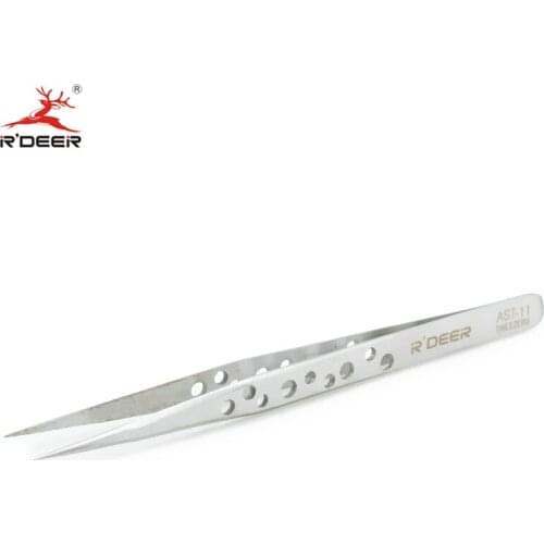 RDEER Precision Tweezers Stainless Steel Hard Thick Electronics Medical Tweezers Long Tip Anti-Skid Forceps Repair Multi Tools