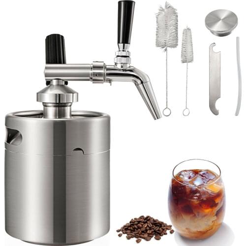 2L Nitro Brew Coffee Maker 67Oz Portable Stainless Steel Nitro Cold Brew Coffee Maker Portable With Brushes Home Keg Kit System