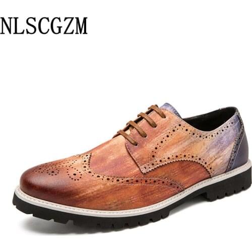 Wedding Dress Brogue Shoes Men Italian Leather Shoes Men Formal Coiffeur Office 2021 Dress Shoes Mens Fashion Business Suit