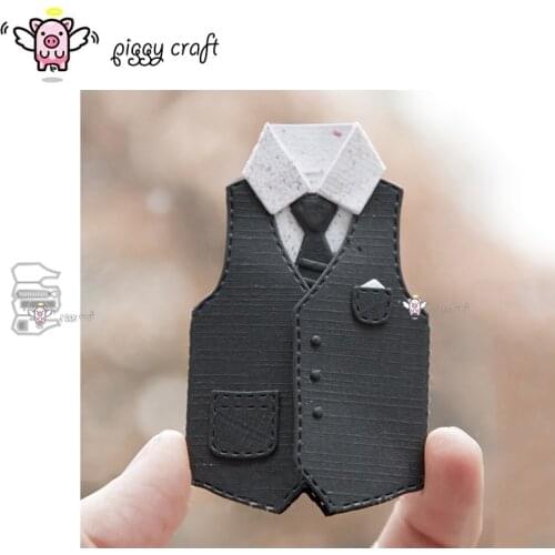 Piggy Craft metal cutting dies cut die mold New Mens waistcoat tie Scrapbook paper craft knife mould blade punch stencils dies