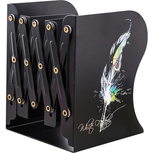 Students Telescopic Book Stand Holder Literature Large Storage Iron Boxes Simple Table Bookshelf Office Stuff