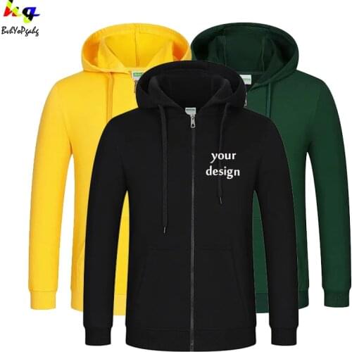 Custom logo team name picture classic men and women hoodie spring and autumn zipper hooded sweatshirt casual hooded jacket