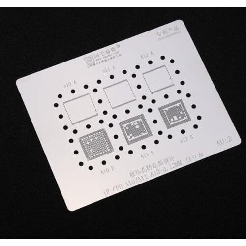 Japan Stainless Steel BGA Reballing Stencil 0.12mm for iPhone A7/A8 /A9/A10/A11/A12 CPU Reballing Plate Repair Tools