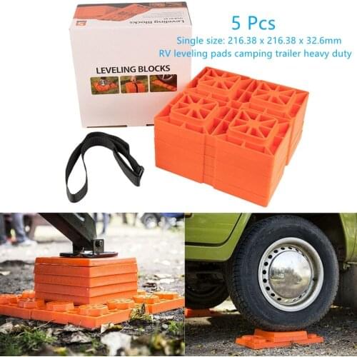 5Pcs RV Leveling Pad Camping Trailer Heavy Duty Interlock Caravan Stabilizer Prevent Trailer Jack From Slipping Into Soft Ground
