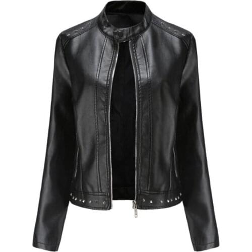 Women Jackets Leather Jacket Zippers PU Jackets Streetwear women Leather Jackets Coats Biker Coat PU Leather Jackets