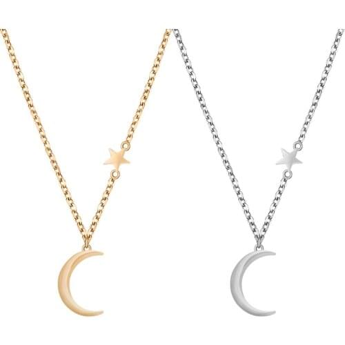 Vintage Simple Mori And Versatile Ladies Copper Moon Star Choker Necklace Ladies Necklace Girls Day Clavicle Necklace Jewelry