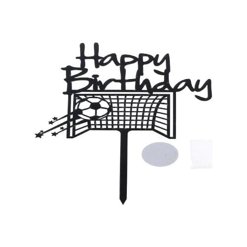 1pc /1set Football Acrylic Cake Topper Novelty Soccer Happy Birthday Cake Topper For Boys Birthday Sports Party Cake Decorations