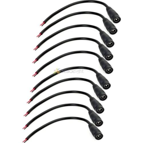10pcs DC Power Connector Plug Male or Female Connector 5.5X2.1mm With 13cm Cord Cable For Led Strip CCTV