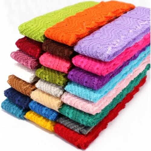 10yd/pack 6cm Fashion Weave Flower Lace Trim Ribbon for Girls Hair Accessories Knitted Lace Stretch for Women Clothing Ornament