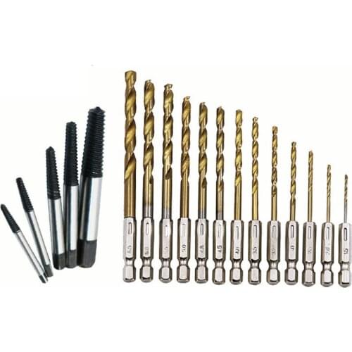 18/24pcs Damaged Screw Extractor Drill Bit Set Steel Handed Stud Remover Screw Extractor Bolt Stud Remover Tool
