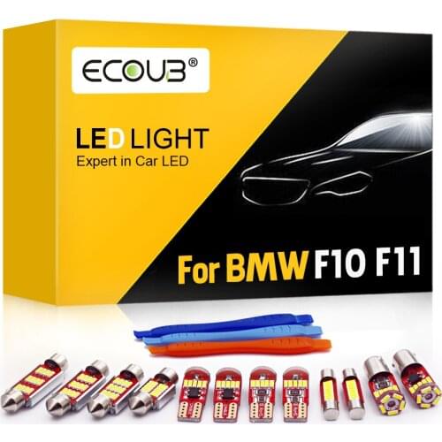 22Pcs for BMW F10 F11 2010-2016 Car Interior Light Bulb Kit Dome Map Trunk Indoor Footwell Reading Canbus Vehicle Lamp Package