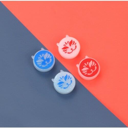 4Pcs Removable Silicone Analog Thumb Fox Mask Button Stick MHR Hunting Cap for Nintend Switch Lite & NS Joy Controller Red Blue