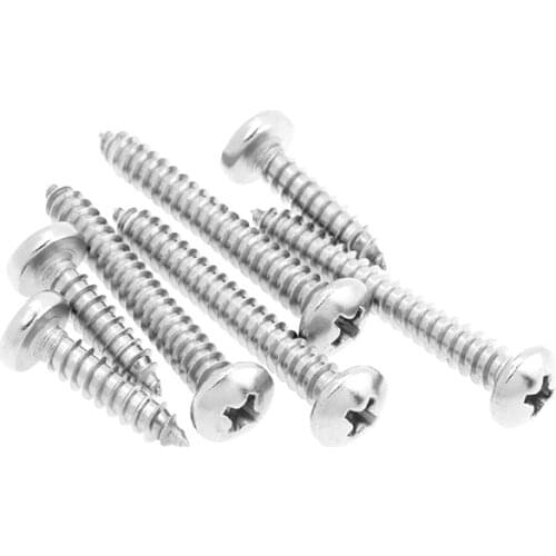 50Pcs M2.2M3M3.5mm 304 stainless steel disc head/round head tapping screw*13/16/19/25