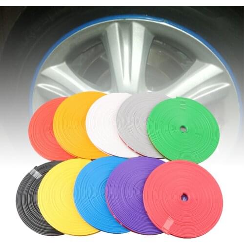8M/ Roll Rimblades Car Vehicle Color Wheel Rims Protectors Decor Strip Tire Guard Line Rubber Moulding Trim