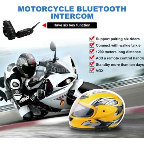 Motorcycle Intercom Bluetooth Motorbike Music Interphone for E6 Plus