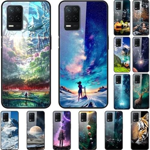 Case For OPPO Realme 8 5G Tempered Glass Hard Phone Case Luxury Coque For Realme 8 Pro Protective Bumper Shockproof Fundas Capa