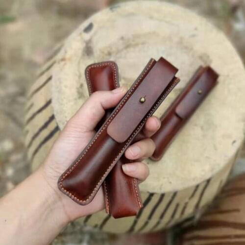 Genuine Leather LAMY Fountain Pen Bag Luxury Top Layer Cowhide Pens Case Single Holder Office School Supplies