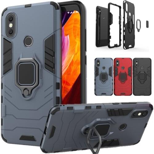 Luxury Armor Case For xiaomi mi 6X A2 5X A1 mi8 Redmi note 5 6 7 8 9 PRO Ring Stand Cover For Xiaomi Max 3 Car Magnetic Holder