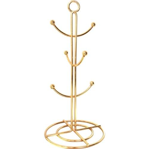 Coffee Cup Holder Mug Storage Rack Tree Shape Hanging Drain Cups Holder for Countertop Kitchen Organizer F19B