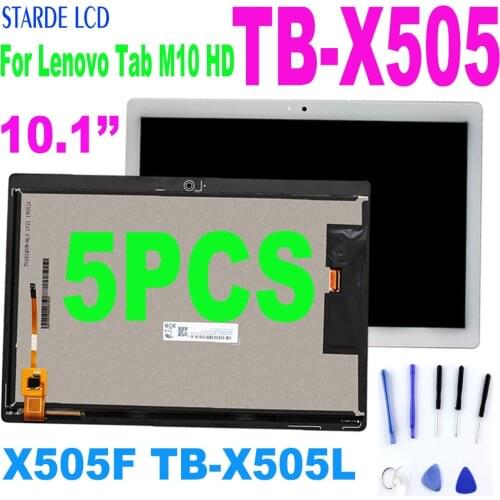 5PCS 10.1 inch For Lenovo Tab M10 HD TB-X505 X505F TB-X505L X505 TB-X505X Lcd Display Touch Screen Digitizer Assembly Replacemen