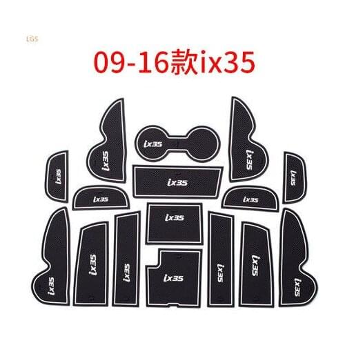 Door slot mat water coaster armrest box storage slot mat anti-scratch protection car accessories For Hyundai IX35 2009-2019