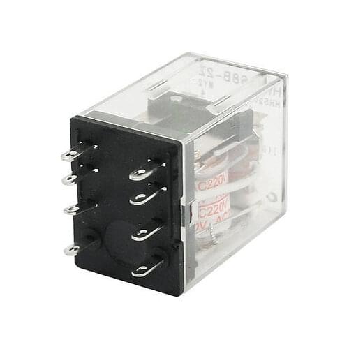 HH52P 8 Pins DPDT Green LED Pilot Lamp Power Relay AC 220V Coil Voltage Free Shipping