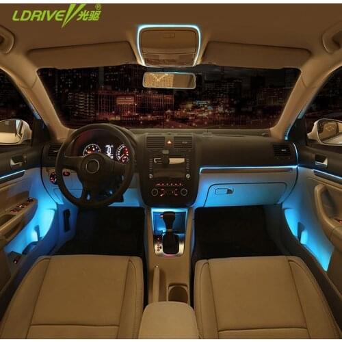 LDRIVE 5M DIY Universal Cold Line Flexible Interior Decoration Moulding Trim Decorative Strips Light For Motorcycle and Car