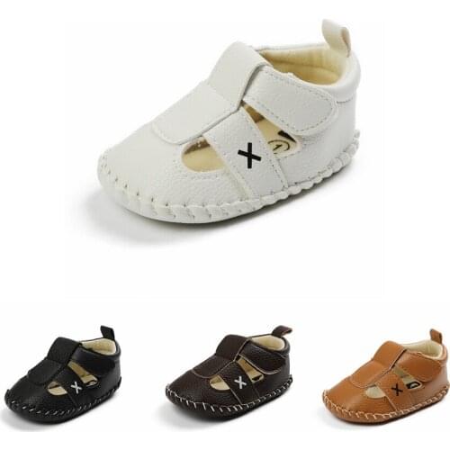Summer newborn baby boys girl shoes half rubber bottom hollow anti-slip toddler shoes