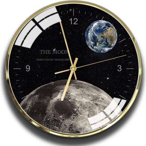 Mysterious moon style fashion wall clock Personality universe planet theme home wall clock