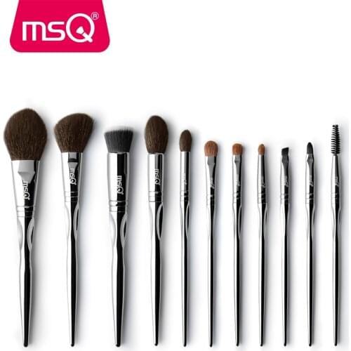 MSQ Professional 11pcs Powder Makeup Brushes Set Classic Eyeshadow Lip Foundation Make Up Brush Goat/Horse Hair PVC Handle